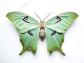Abstract of a Luna moth. Use it to make postcards, posters, logos, brochures. Generative AI.
