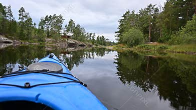 Beautiful Scandinavian landscape from a kayak