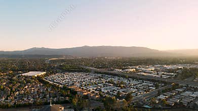Sunset Serenity: A Panoramic View of San Jose Suburbs from Communication Hills