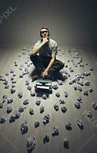 Author and his typewriter