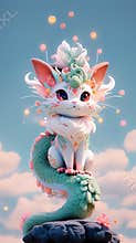 New Year 2024 Dragon cute 3D christmas