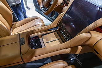 Nonthaburi, Thailand - Dec 6, 2023 : YangWang U8 received a lot of attention because it is the most luxurious model of BYD in