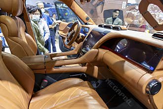 Nonthaburi, Thailand - Dec 6, 2023 : YangWang U8 received a lot of attention because it is the most luxurious model of BYD in