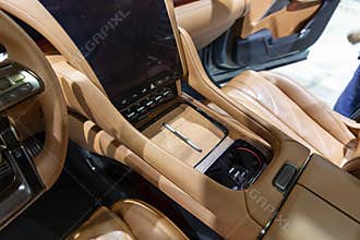 Nonthaburi, Thailand - Dec 6, 2023 : YangWang U8 received a lot of attention because it is the most luxurious model of BYD in