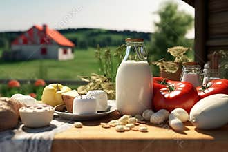 farm products on the table. ecologically healthy food