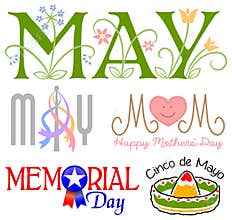 May Events Clip Art Set/eps