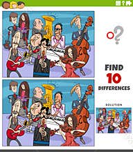 differences activity with cartoon musicians characters
