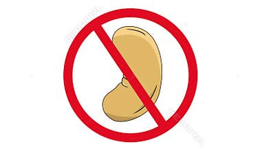 Animation of prohibited icons and cashew nuts