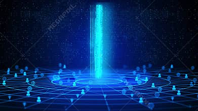 Target Goal Text Future Digital Technology Ai Cyber Space deep learning Background.