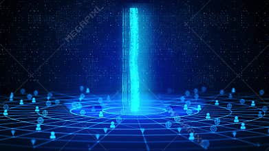 Technical Support Text Future Digital Technology Ai Cyber Space deep learning Background.