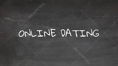 Hand Draw ONLINE DATING, Chalkboard