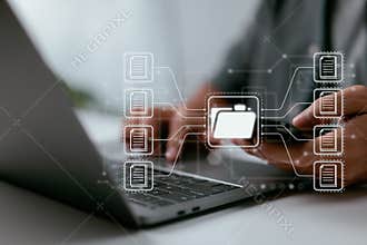 Document Management System DMS, online documentation database, and process automation to manage files, knowledge, and documents