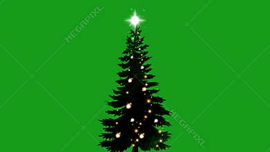 Shining Christmas tree green screen motion graphics