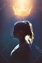 Woman with glowing crown
