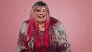 Joyful woman laughing out loud after hearing ridiculous anecdote, funny joke feeling carefree amused