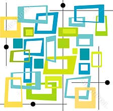 Retro Cool Colors Squares (Vec