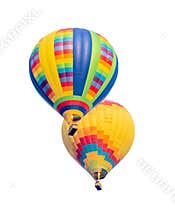 Two Hot Air Balloons Isolated on a White Background