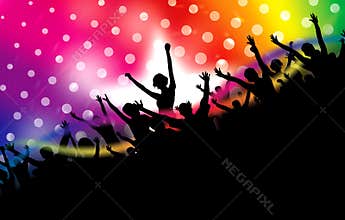 Abstract Party Background with Glowing Lights, Dynamic Festive Celebration Graphic with Copy Space