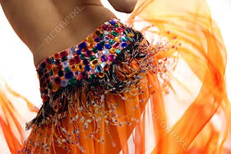 Orange belly dancer
