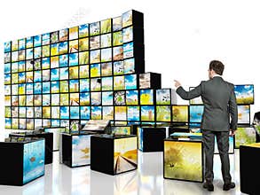 Abstract cube television