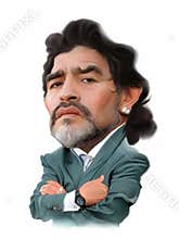 Diego Maradona Caricature