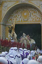 Holy Week in Guatemala: Procession on Jesus Nazarene of the Mercy on Palm Sunday in Antigua Guatemala