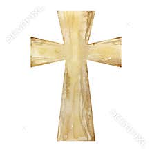 Watercolor cross, Easter religious symbol