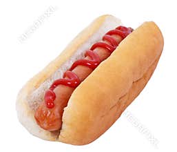 Hot dog with ketchup