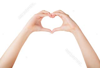 Human hand heart