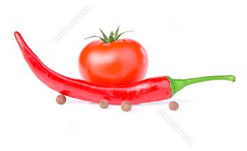 Red Hot Pepper, one Juicy tomato and allspice