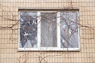 A house blown up by a Russian rocket in the city of Dnipro on Pobeda Street in Ukraine, War in Ukraine, a rocket attack on