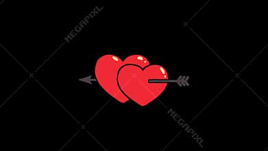 love or heart icon Animation. Heart Beat Concept for valentine\'s day Love and feelings