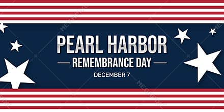 Pearl Harbor Rememberance Day Wallpaper with stars and typography in the center. United States patriotic concept backdrop