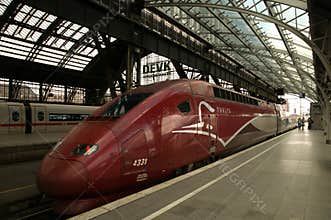 High-speed railway Thalys in Cologne