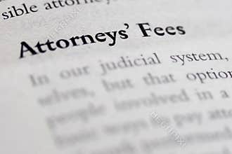 Focus on term Attorneys\' fees printed on page in legal textbook