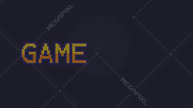 GAME OVER retro synth wave style typography graphic illustration.