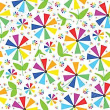 Rainbow colors flowers seamless pattern umbrella