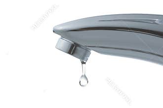 Faucet with a drop of water