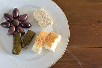 Plate with some food for fasting
