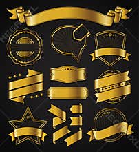 Retro Vintage Badge, Label and Banner Set