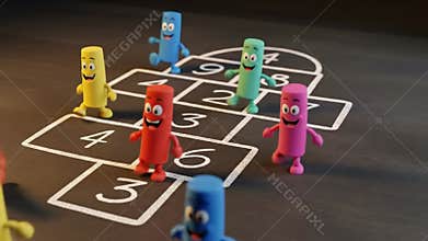 Crayon Hopscotch Fun