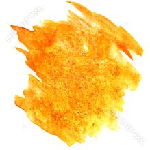 Splash paint yellow blot watercolour color water ink isolated wa