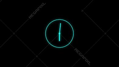 Clock animation in 12 hour loop animation. alarm clock icon concept