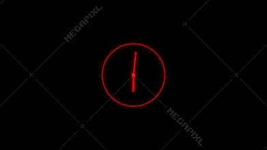 Clock animation in 12 hour loop animation. alarm clock icon concept