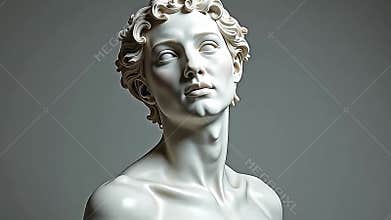 angstrom perfect ashen marble sculpt of angstrom man figure, Generative AI