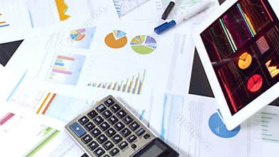 Business documents on desktop