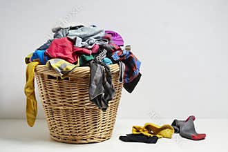 Overflowing laundry basket