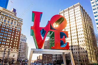 The Love statue in the Love Park