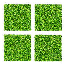 Set of green grass. Realistic green lawn pattern and texture for background. Artificial green grass carpet. Seamless texture