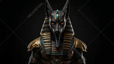 The Ancient Egyptian God Anubis beautifully depicted in stunning detail